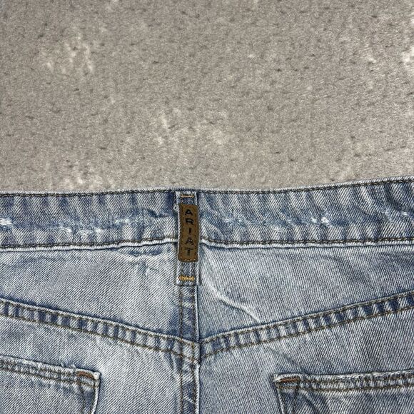 Ariat Jeans Womens 29 Blue Ultra High Rise Relaxed Straight Distressed Denim - Picture 11 of 16